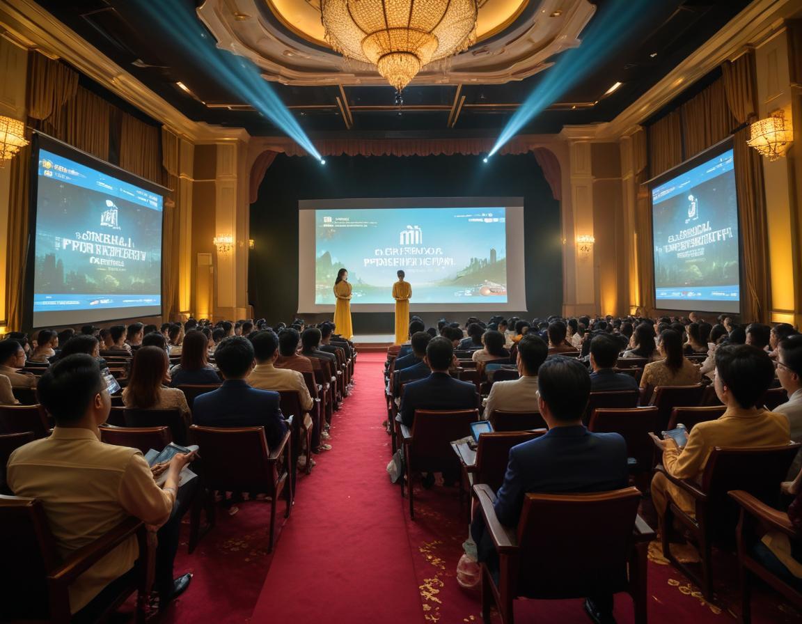 ภาพเชิงเรียลสุดล้ำ: ห้องประชุมประจำบริษัทเล่นแสงสีครามแสงปาโด้ในรูปแบบการแสดงผลการเงินจากอนาคต