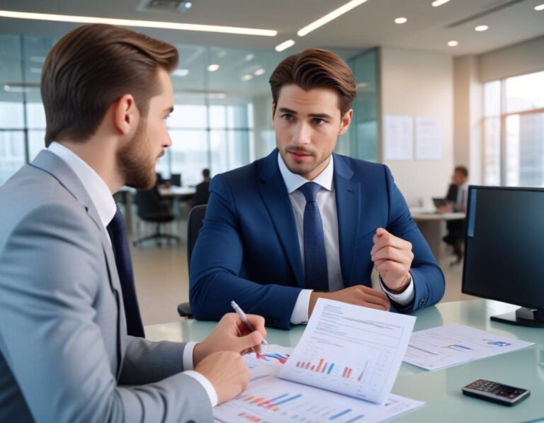 ภาพเวลาสร้างโอบอื้นถึงการเจรจากระดาษที่รุนแรงในห้องประชุมสมัยใหม่ - High-stakes financial dialogue.